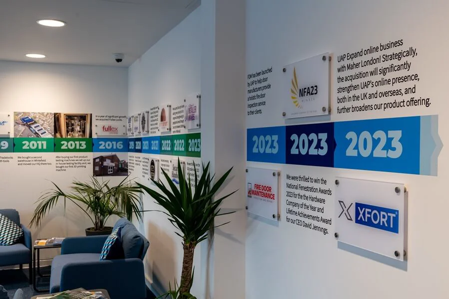 An image of the UAP interior wall signage.